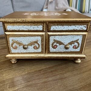 Vintage Florentine Gold Gilt Music Jewelry Box